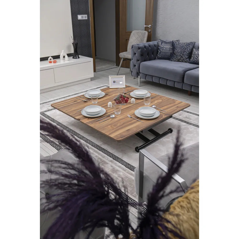 Home Üst Tabla Mdf Urartu Oval KöşeAlt Ayak Siyah Renk