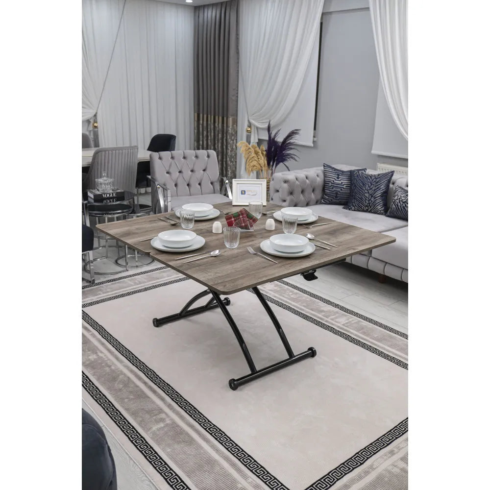 Juppo Üst Tabla Mdf Hattuşa Oval Köşe Alt Ayak Yuvarlak Siyah Dışa Kıvrım