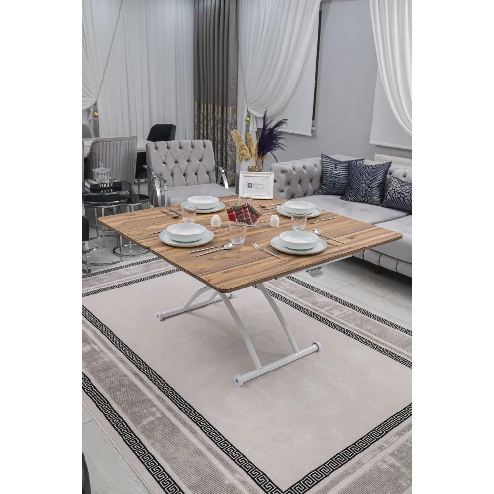 Juppo Üst Tabla Mdf Urartu Oval Köşe Alt Ayak Yuvarlak Beyaz Dışa Kıvrım