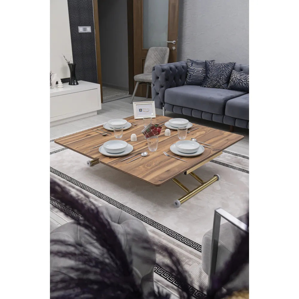 Juppo Üst Tabla Mdf Urartu Oval Köşe Alt Ayak Yuvarlak Gold Kaplama Dışa Kıvrım