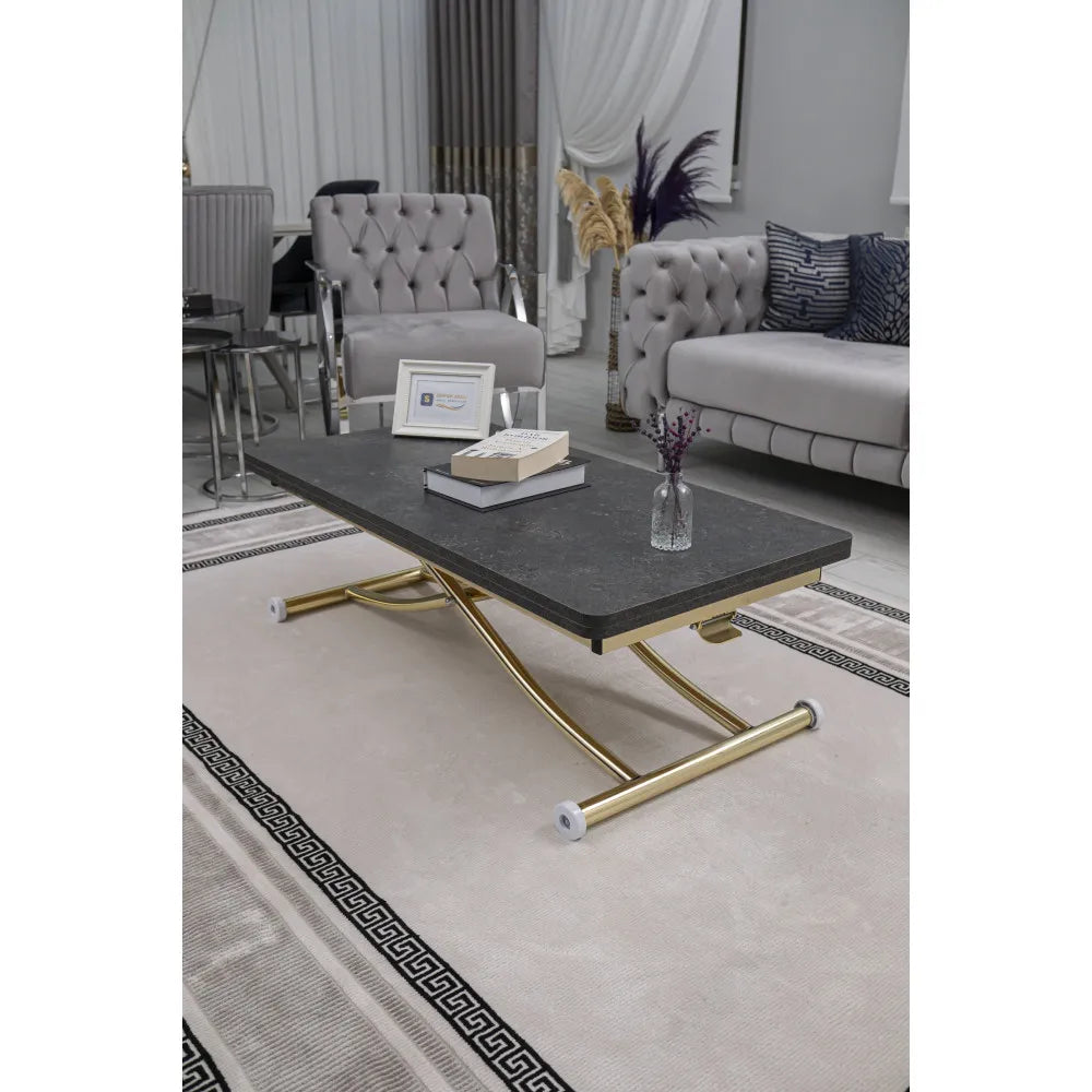 Juppo Üst Tabla Mdf Kartal Oval Köşe Alt Ayak Yuvarlak Gold Kaplama İçe Kıvrım