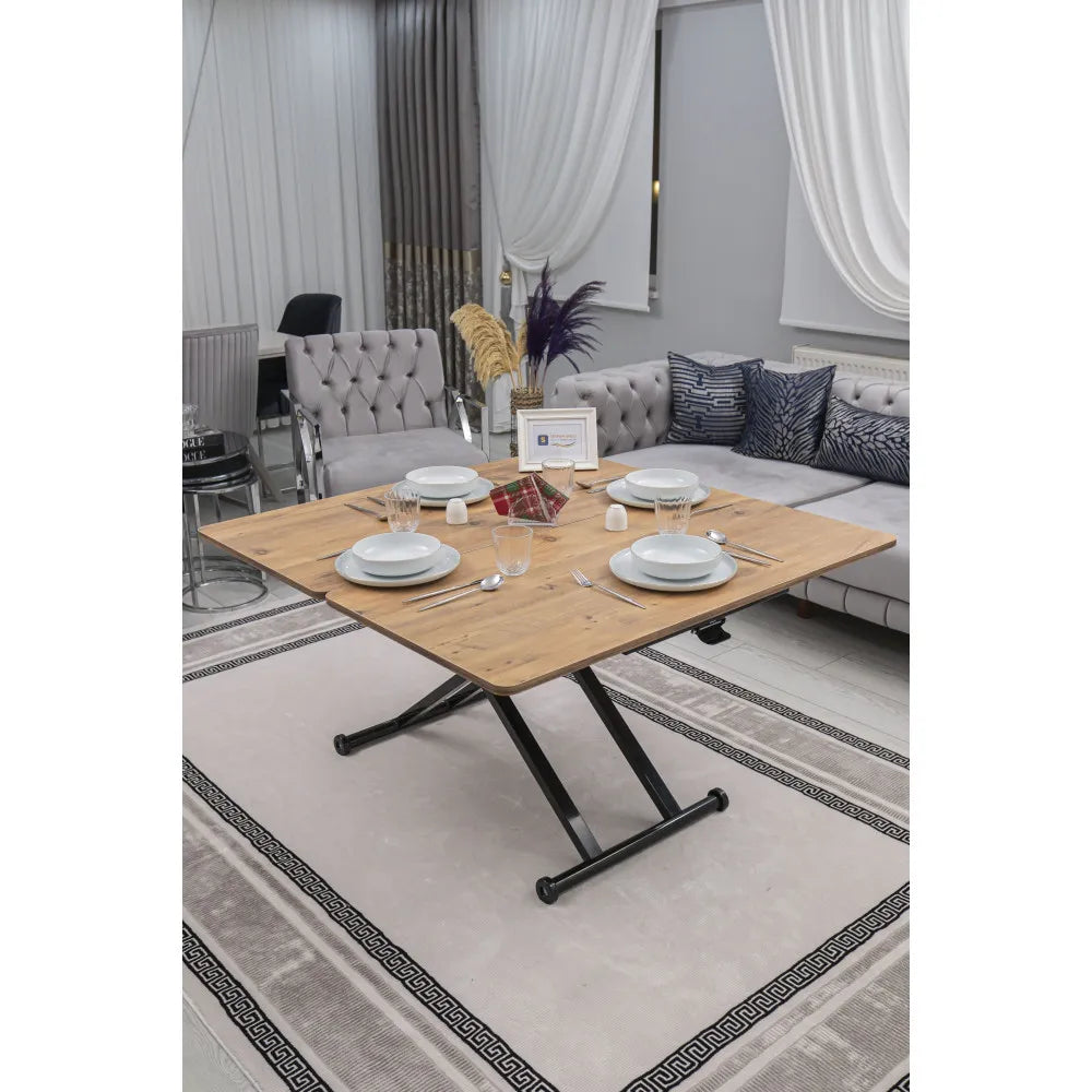 Home Üst Tabla Mdf Efesçam Oval Köşe Alt Ayak Siyah Renk