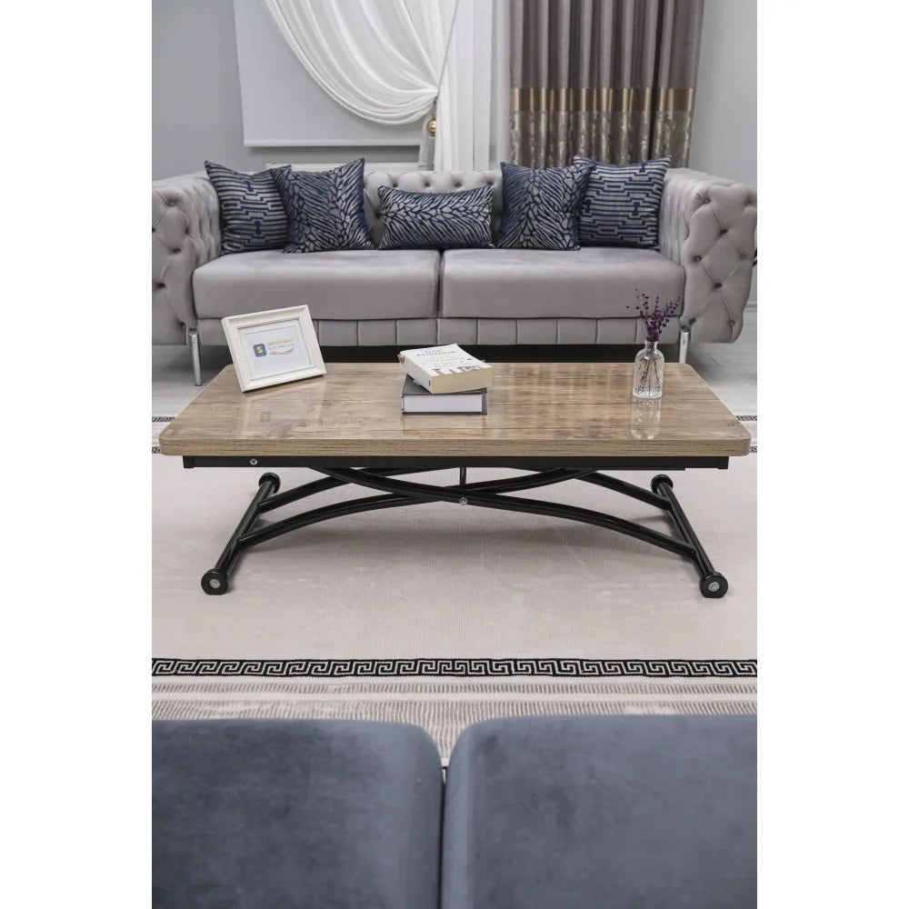 Juppo Üst Tabla Mdf Antiklayt Oval Köşe Alt Ayak Yuvarlak Siyah Dışa Kıvrm