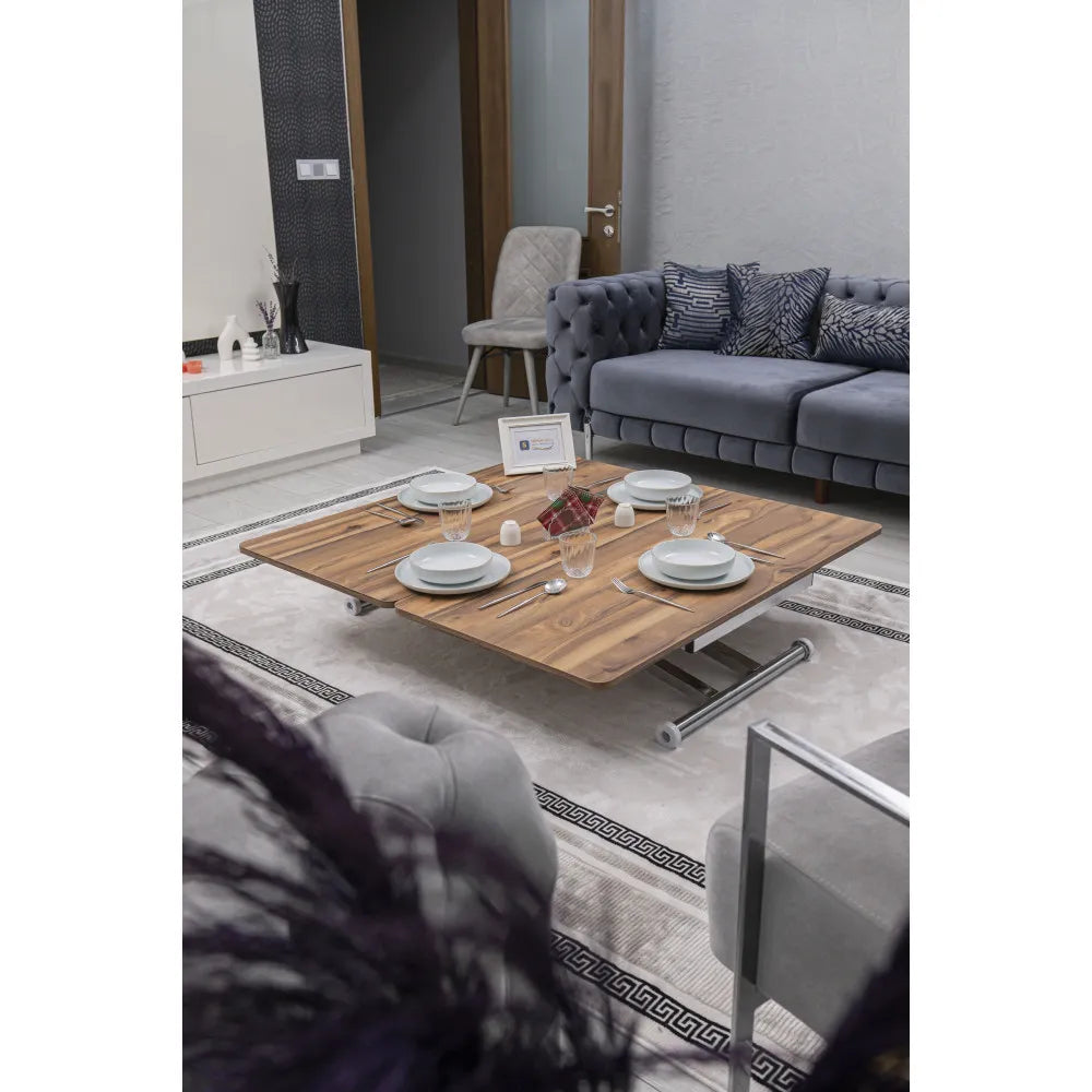 Home Üst Tabla Mdf Urartu Oval Köşe Alt Ayak Krom Kaplama