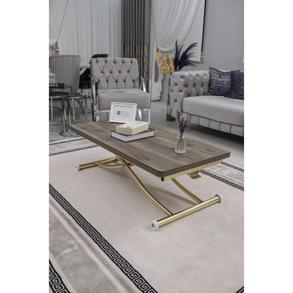 Juppo Üst Tabla Mdf Hattuşa Oval Köşe Alt Ayak Yuvarlak Gold Kaplama İçe Kıvrım