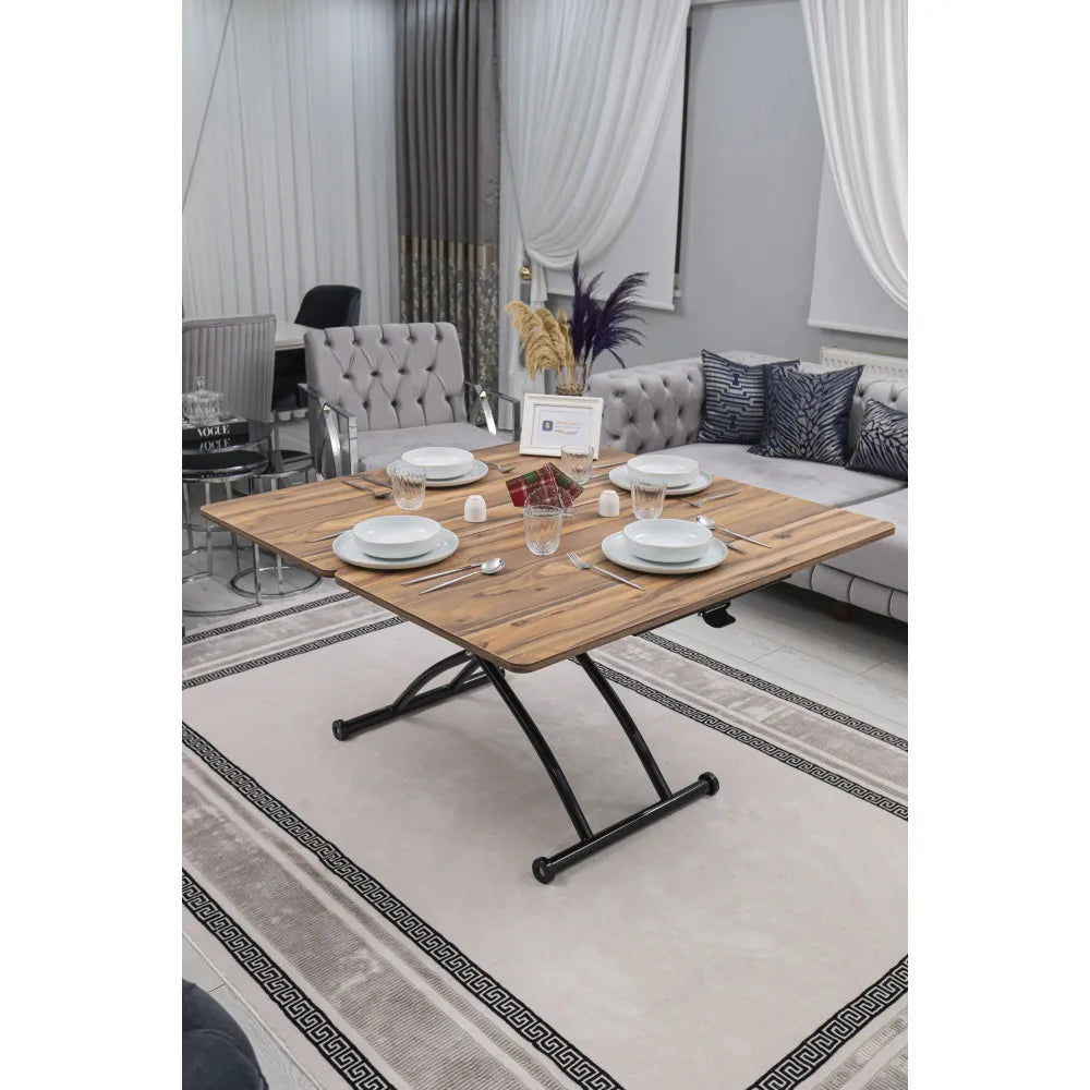 Juppo Üst Tabla Mdf Urartu Oval Köşe Alt Ayak Yuvarlak Siyah Dışa Kıvrım