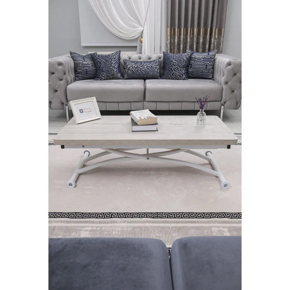 Juppo Üst Tabla Mdf Lizbon Oval Köşe Alt Ayak Yuvarlak Beyaz Dışa Kıvrım