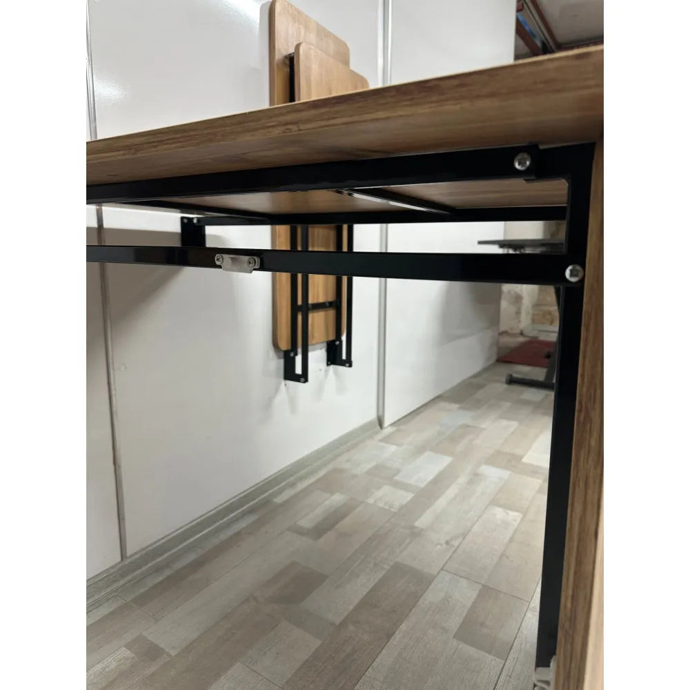 Raf Masa Tabureli Mdf Tabla EfesÇam Demir Mekanizma Siyah