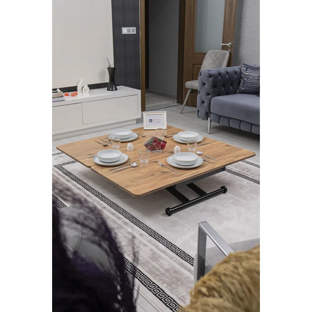 Home Üst Tabla Mdf Efesçam Oval Köşe Alt Ayak Siyah Renk