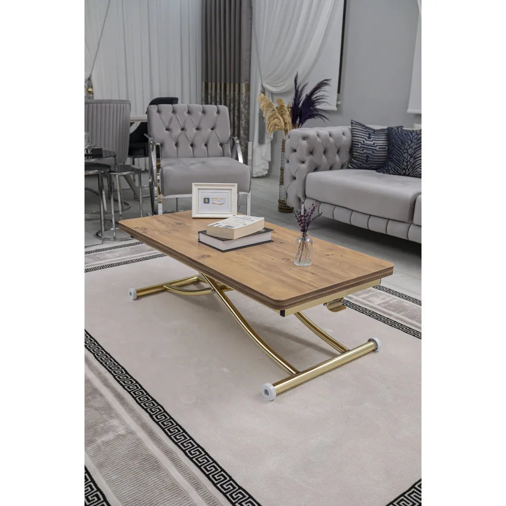 Juppo Üst Tabla Mdf EfesÇam Oval Köşe Alt Ayak Yuvarlak Gold Kaplama İçe Kıvrım