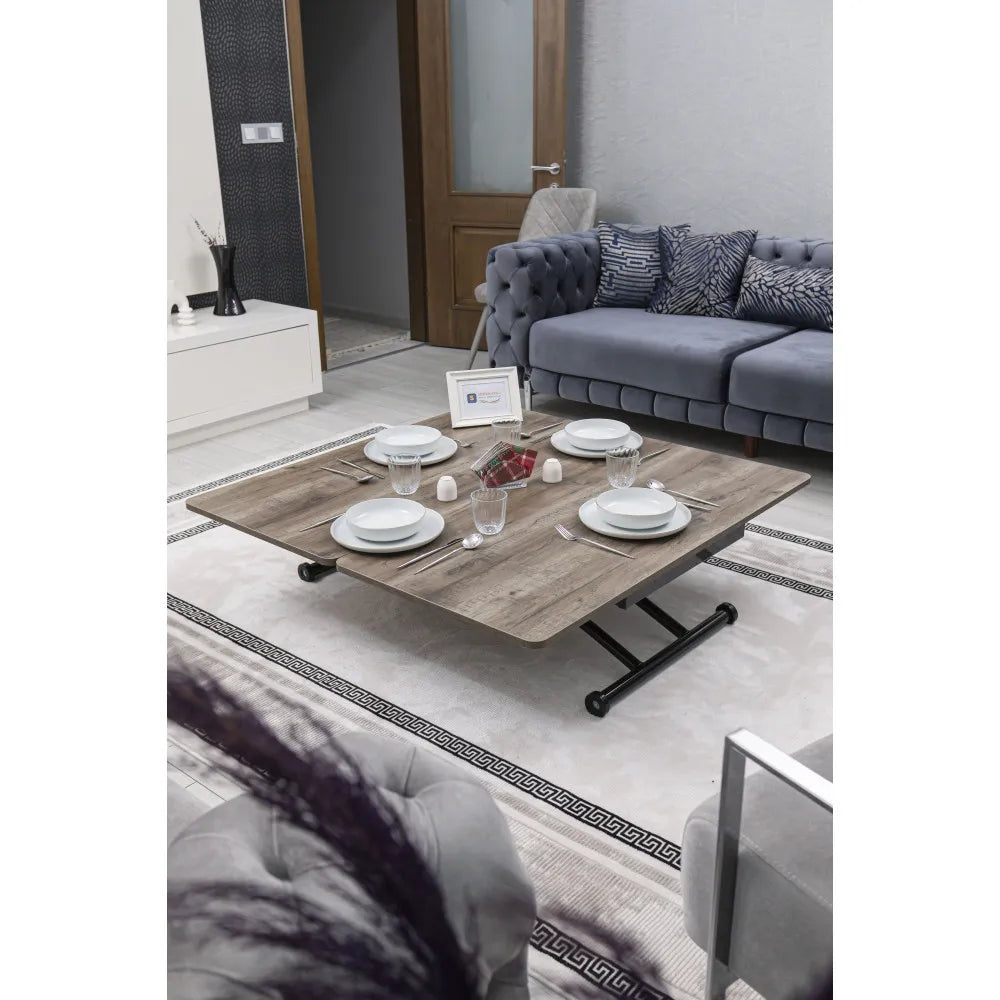 Juppo Üst Tabla Mdf Hattuşa Oval Köşe Alt Ayak Yuvarlak Siyah Dışa Kıvrım