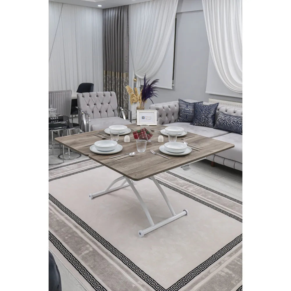 Juppo Üst Tabla Mdf Hattuşa Oval Köşe Alt Ayak Yuvarlak Beyaz Dışa Kıvrım