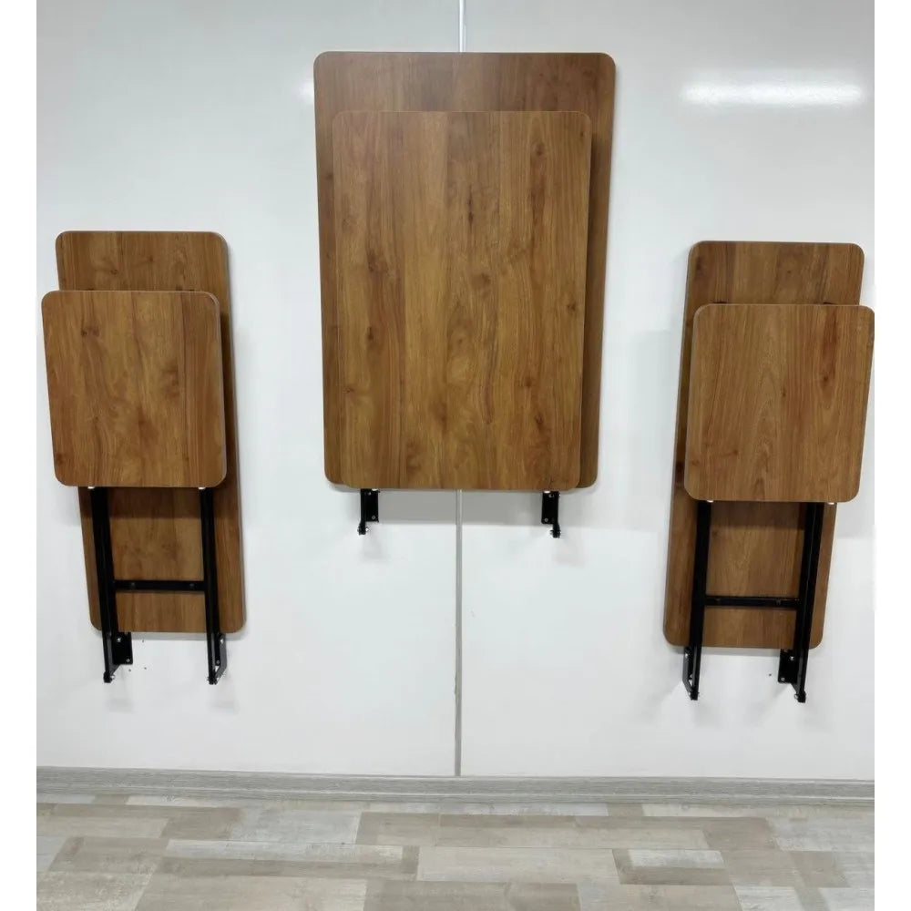 Raf Masa Tabureli Mdf Tabla Ceviz Demir Mekanizma Siyah kopya kopya