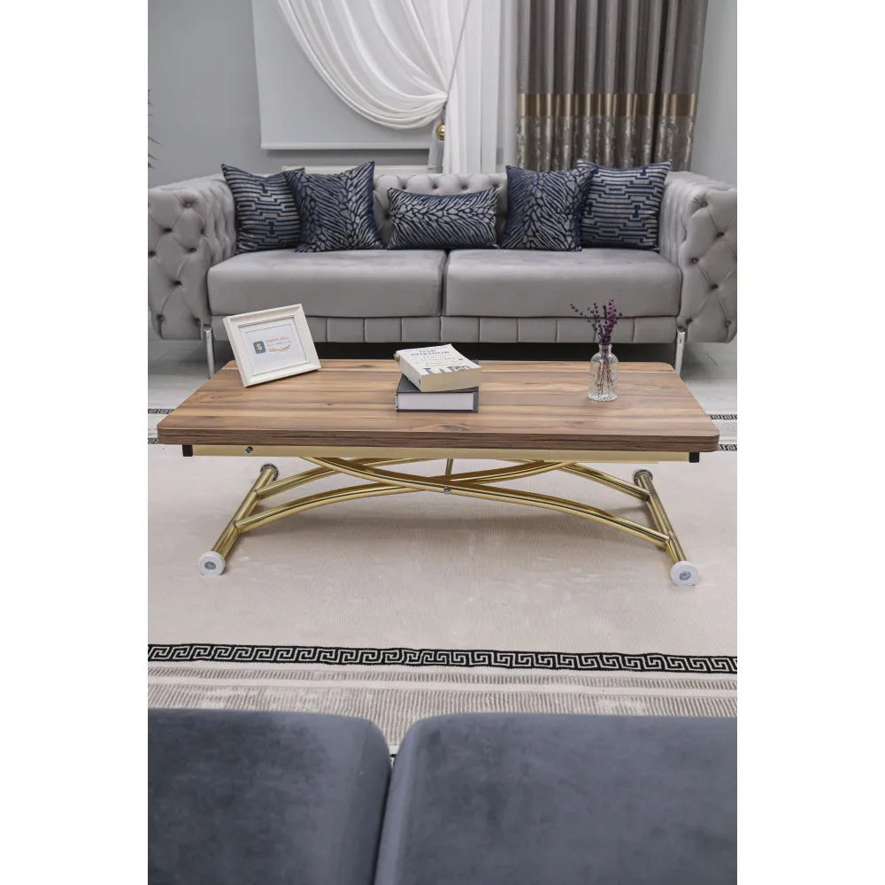 Juppo Üst Tabla Mdf Urartu Oval Köşe Alt Ayak Yuvarlak Gold Kaplama Dışa Kıvrım