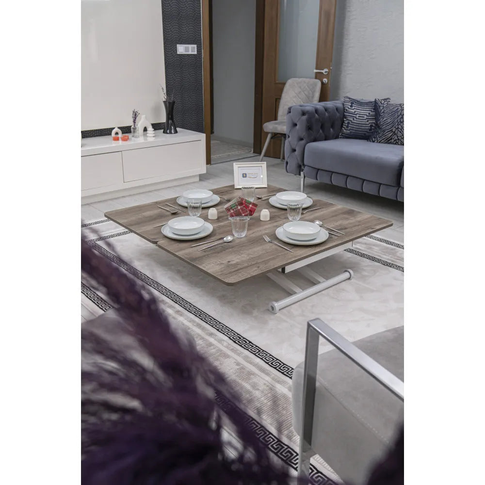 Home Üst Tabla Mdf Hattuşa Oval Köşe Alt Ayak Beyaz Renk