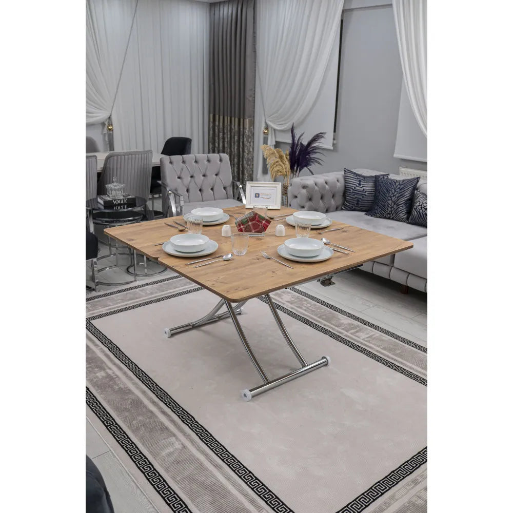 Juppo Üst Tabla Mdf EfesÇam Oval Köşe Alt Ayak Yuvarlak Krom Kaplama İçe Kıvrım