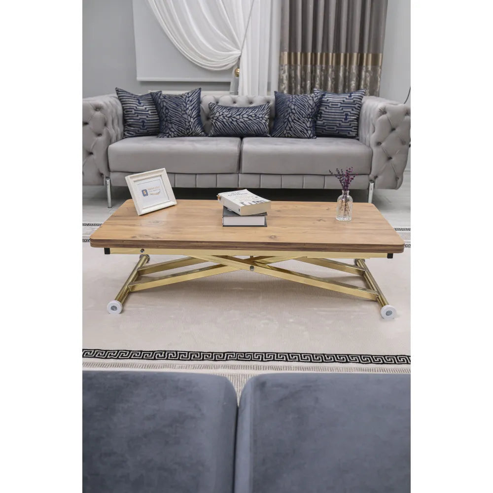 Home Üst Tabla Mdf EfesÇam Oval Köşe Alt Ayak Gold Kaplama