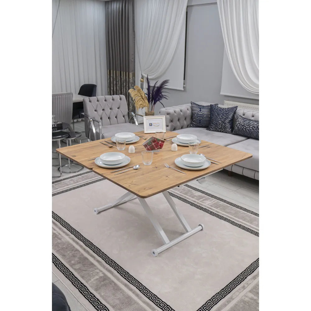 Home Üst Tabla Mdf EfesÇam Oval Köşe Alt Ayak Beyaz Renk