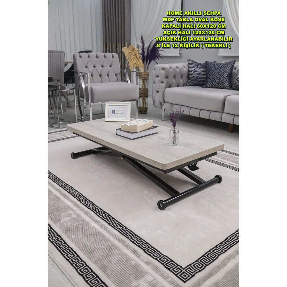 Home Üst Tabla Mdf Lizbon Oval KöşeAlt Ayak Siyah Renk