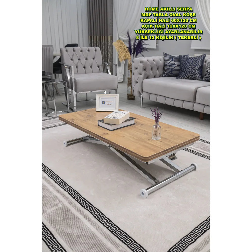 Home Üst Tabla Mdf EfesÇam Oval Köşe Alt Ayak Krom Kaplama