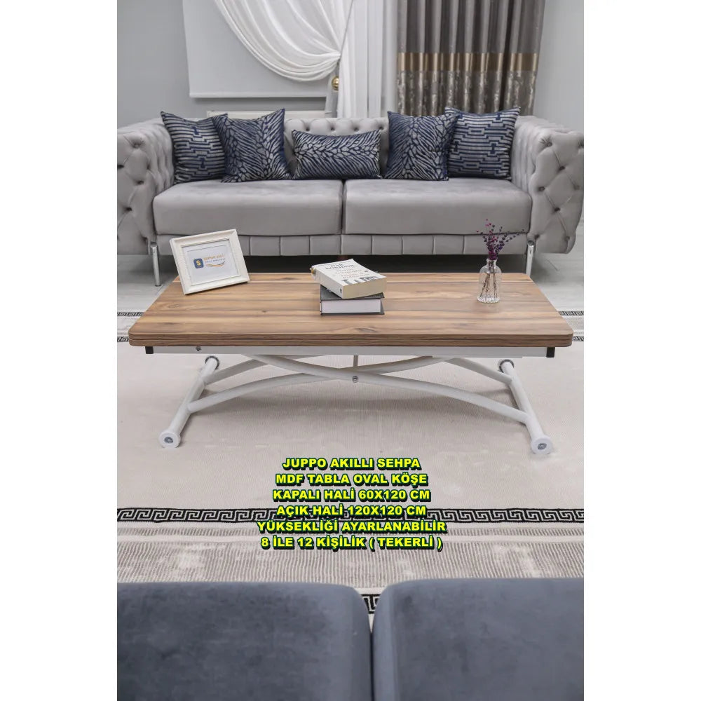 Juppo Üst Tabla Mdf Urartu Oval Köşe Alt Ayak Yuvarlak Beyaz Dışa Kıvrım