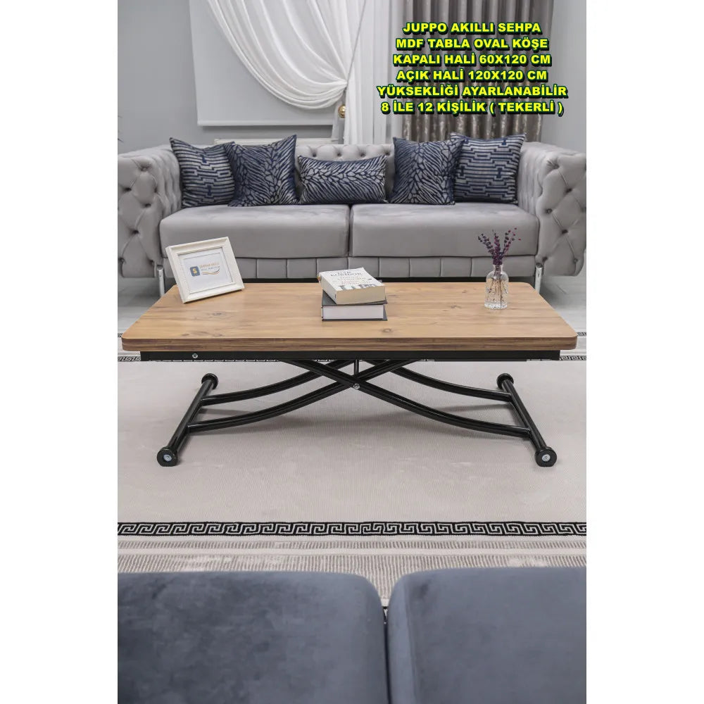 Juppo Üst Tabla Mdf EfesÇam Oval Köşe Alt Ayak Yuvarlak Siyah İçe Kıvrım