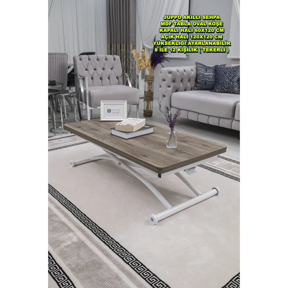 Juppo Üst Tabla Mdf Hattuşa Oval Köşe Alt Ayak Yuvarlak Beyaz Dışa Kıvrım