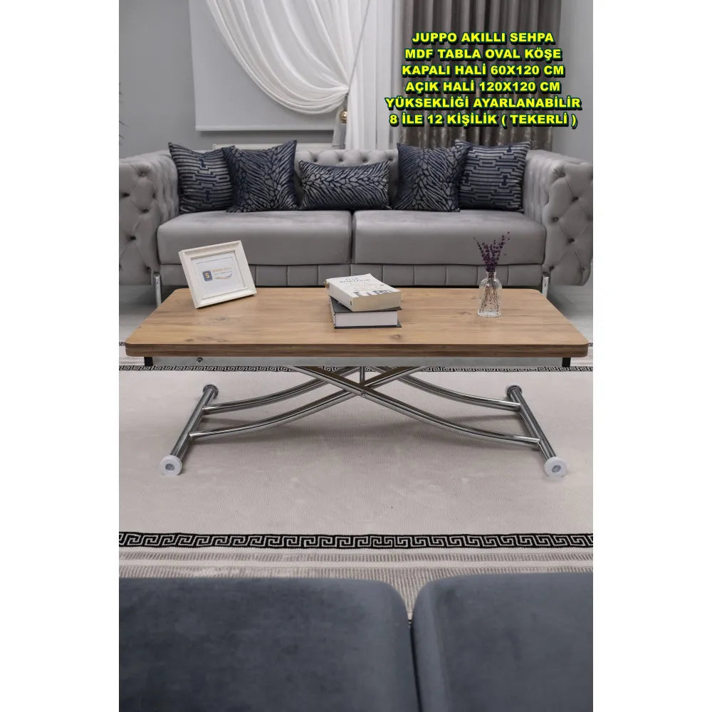 Juppo Üst Tabla Mdf EfesÇam Oval Köşe Alt Ayak Yuvarlak Krom Kaplama İçe Kıvrım